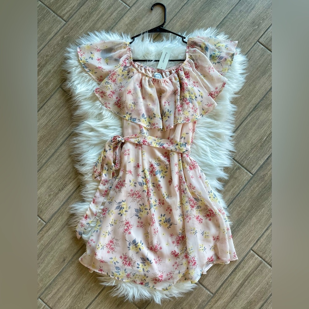 Women's Size Medium Pink Floral Print Dress from Francescas New with Tags